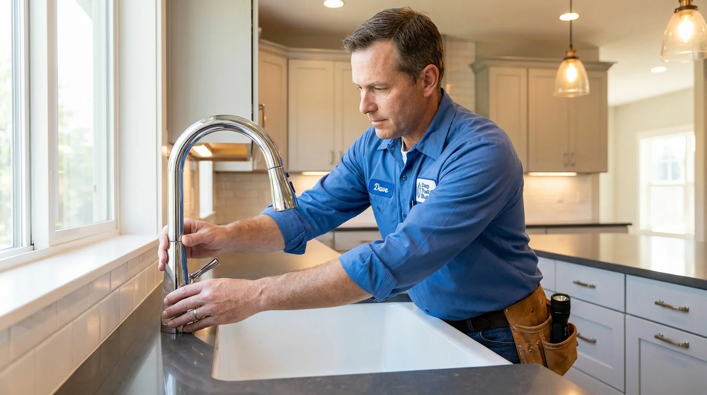 Kitchen faucet installation by Johns Plumbing LLC in Amelia Court House